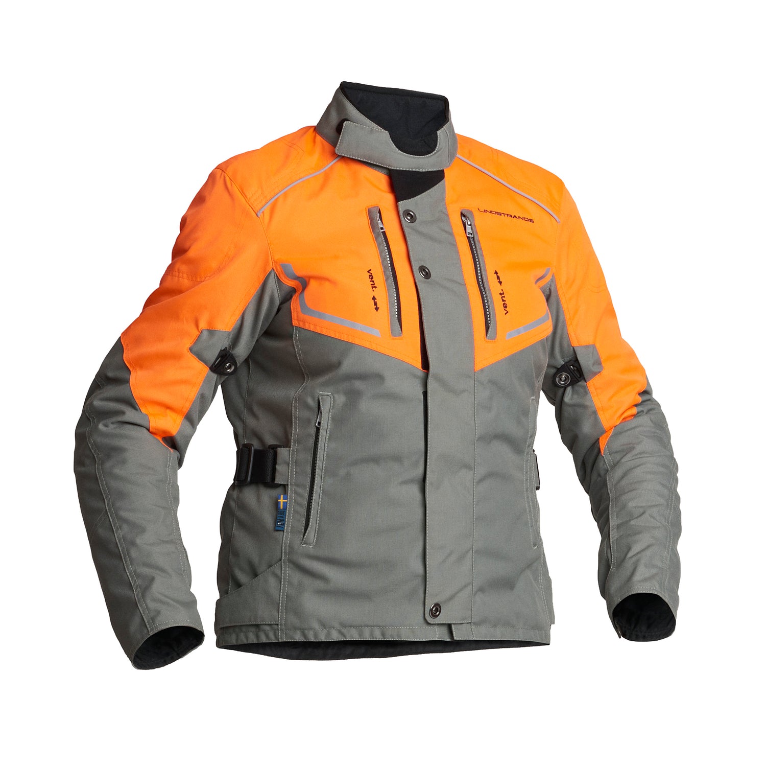 Lindstrands Halden fog/orange Dames Motorjas