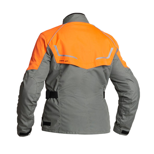 Lindstrands Halden fog/orange Dames Motorjas