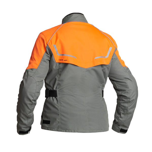 Lindstrands Halden fog/orange Dames Motorjas