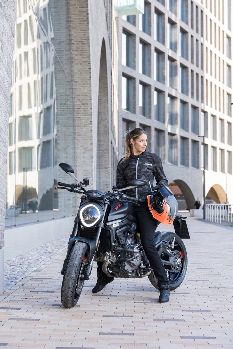Lindstrands Fryken Black/reflecting pattern Dames Motorjas