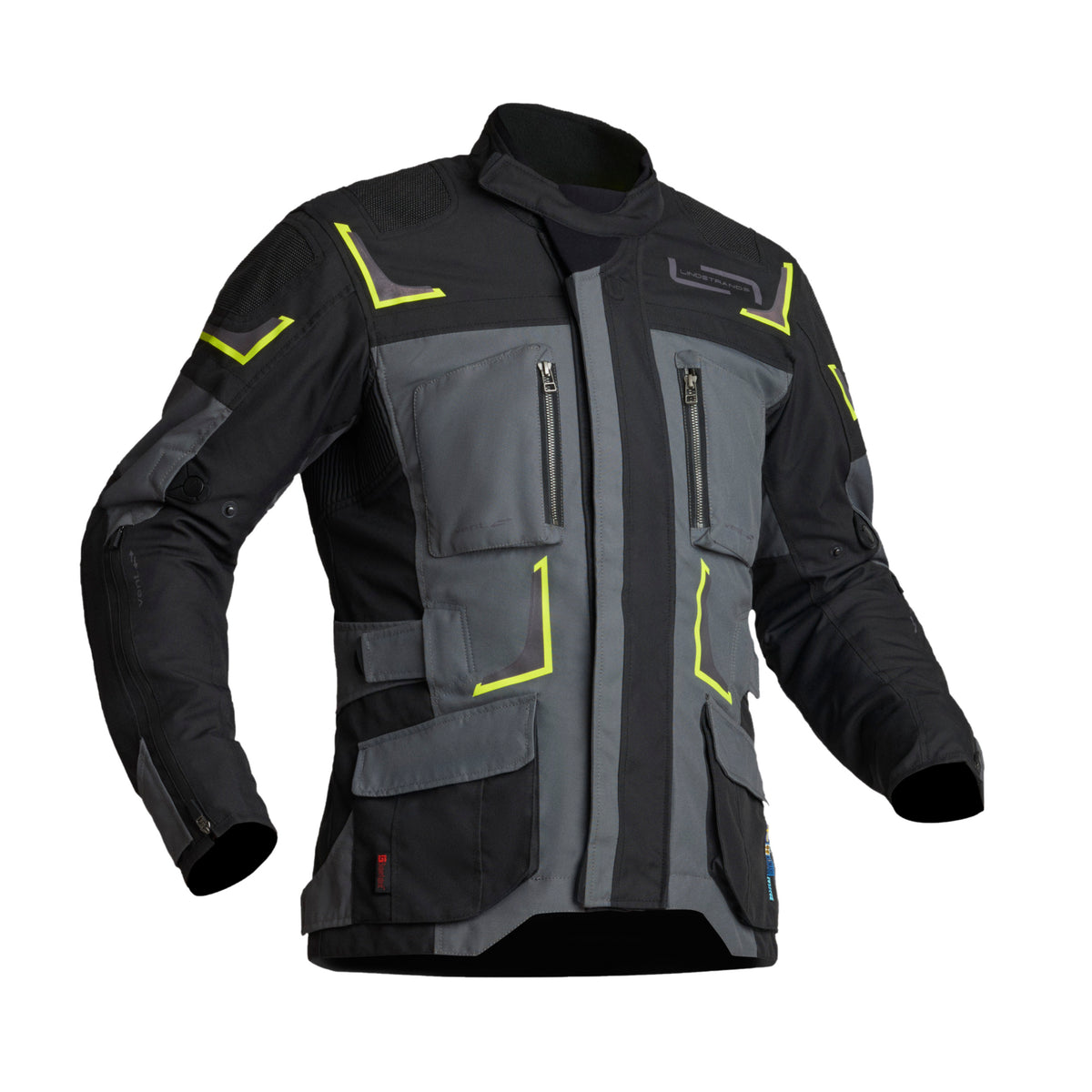 Lindstrands Myrvik Motorjas Grijs/Zwart/Geel