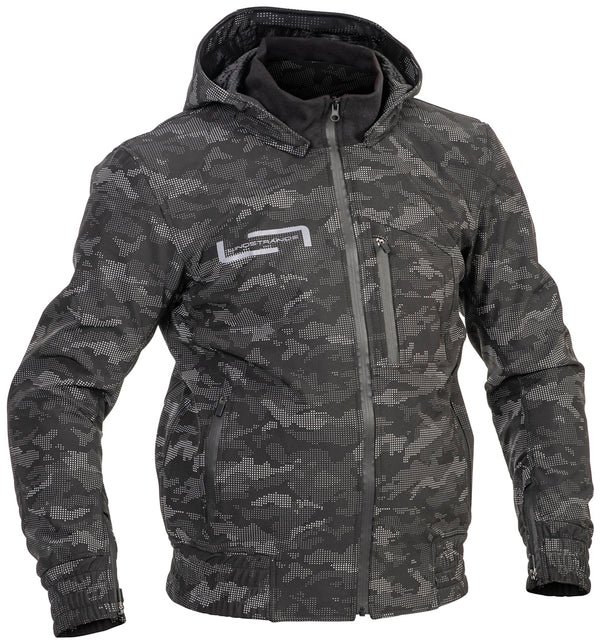 Lindstrands Frisen Schwarz/reflektierendes Muster Motorradjacke