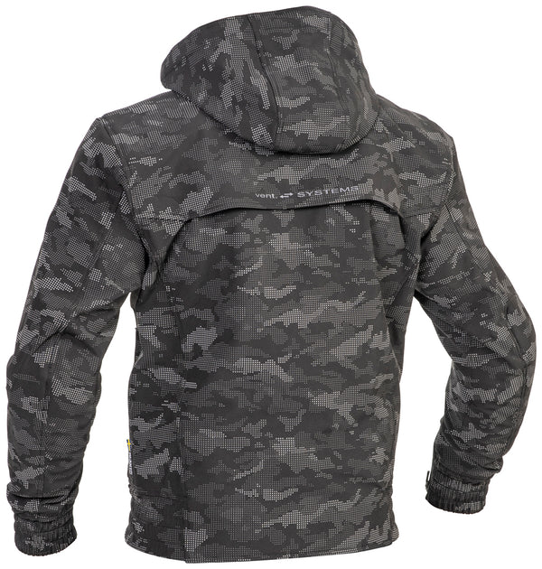 Lindstrands Frisen Schwarz/reflektierendes Muster Motorradjacke