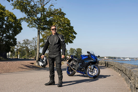 Lindstrands Sanden Leren Motorjas Zwart