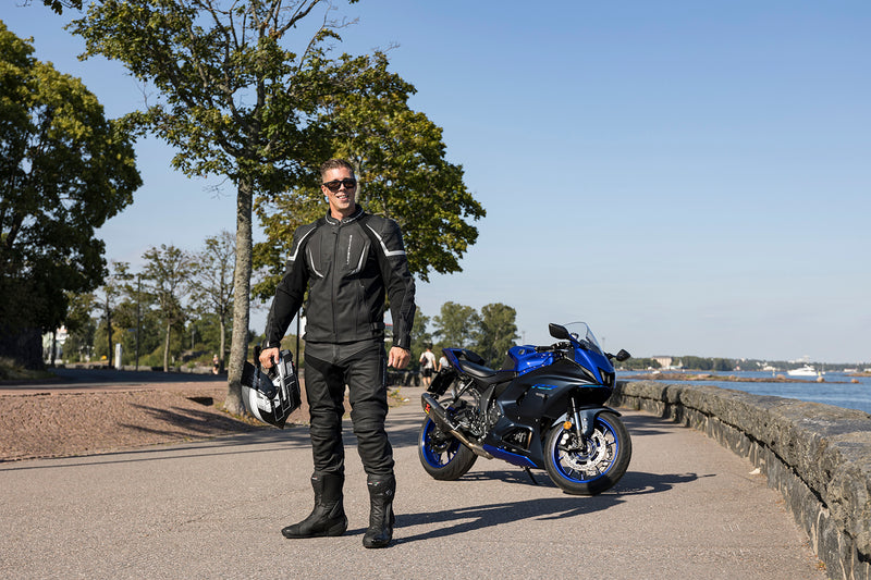 Lindstrands Sanden Leren Motorjas Zwart