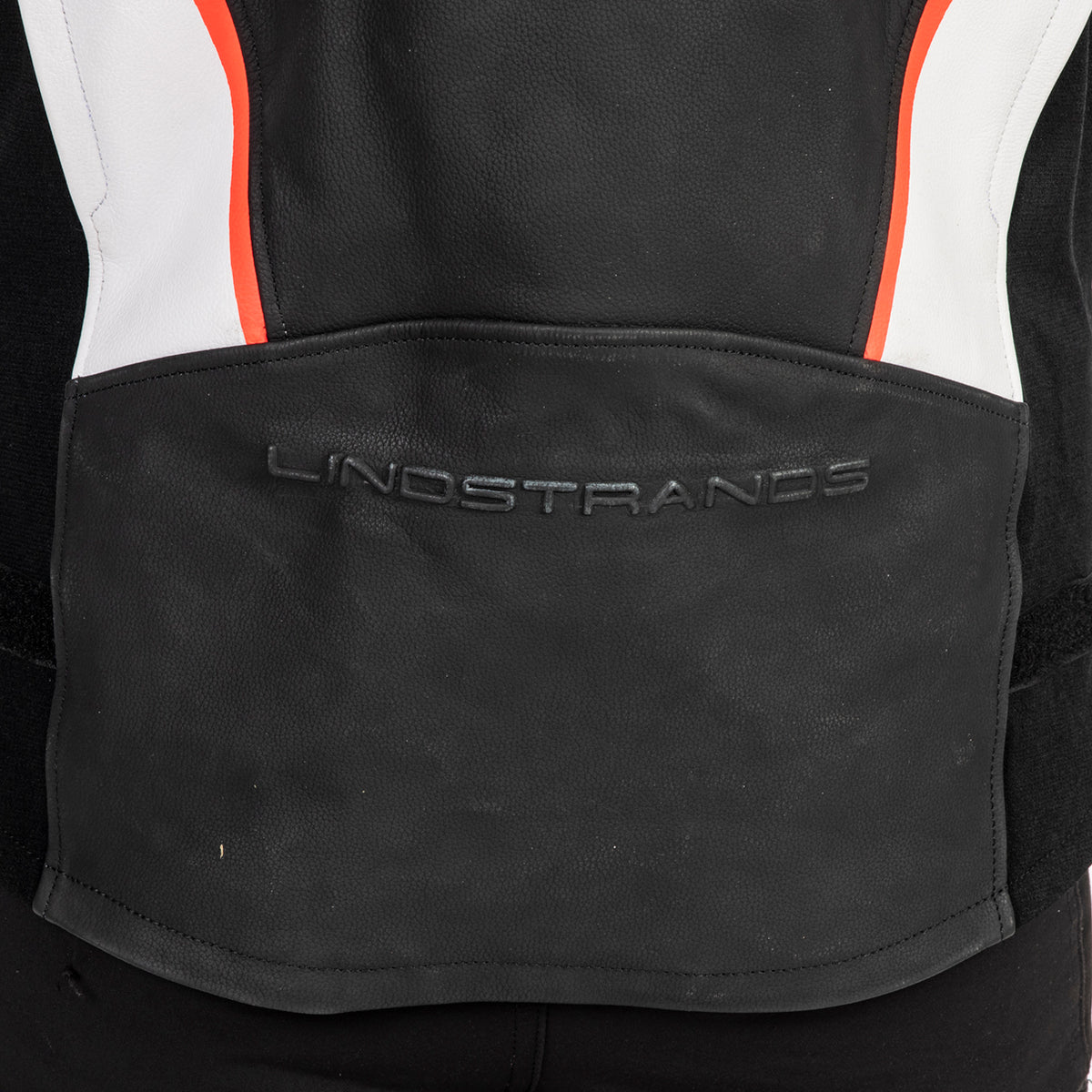 Lindstrands Sanden Leren Motorjas Zwart/Wit