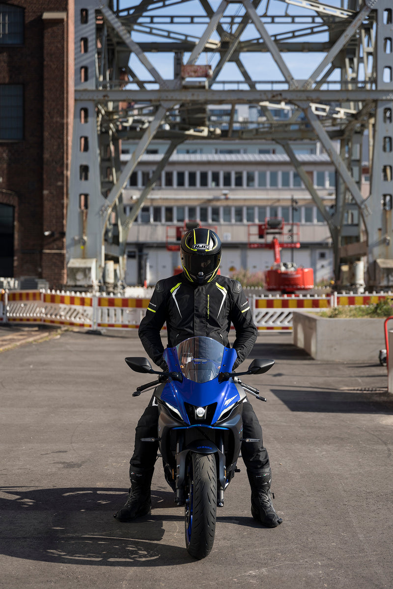 Lindstrands Sandvik Motorjas Zwart/Geel
