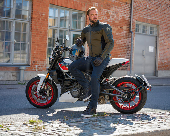Lindstrands Lejen Motorbroek Blauw