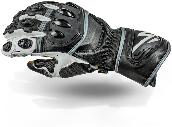 Lindstrands Bergby Motorcycle Gloves Black/White