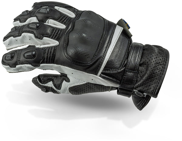 Lindstrands Holen Motorcycle Gloves Black/White