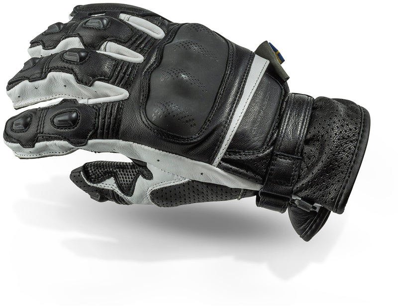 Lindstrands Holen Motorhandschoenen Zwart/Wit
