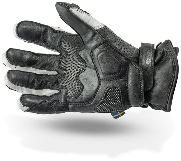 Lindstrands Holen Motorcycle Gloves Black/White