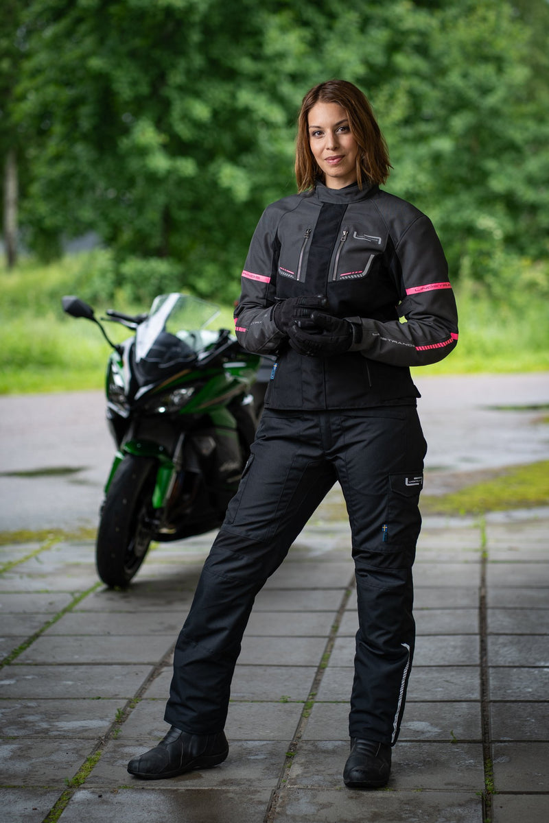 Lindstrands Lomsen Dames Motorjas Grijs/Zwart