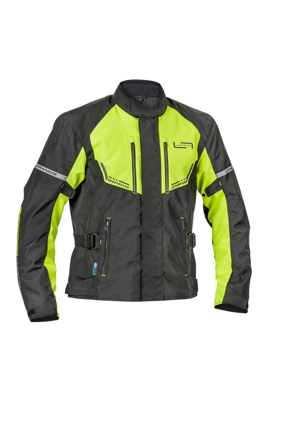 Lindstrands Lomsen Motorradjacke Schwarz/Fluor-Gelb