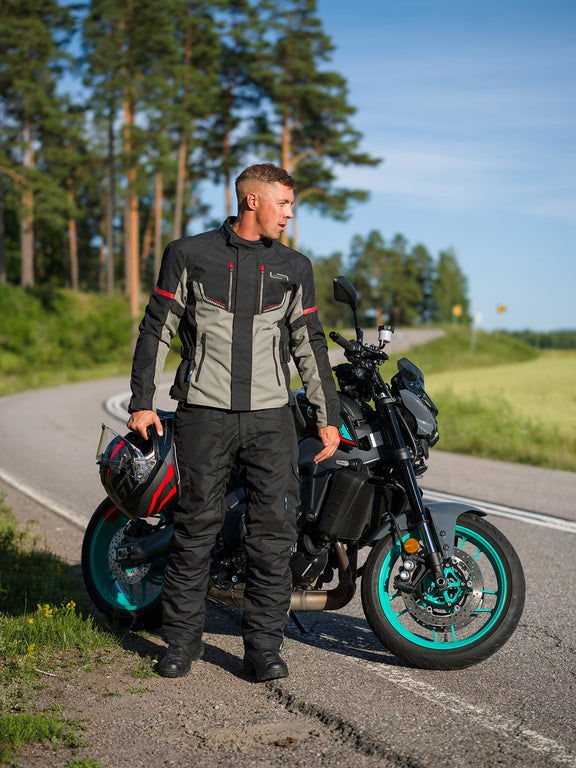 Lindstrands Lomsen Motorjas Zwart/Licht/Grijs