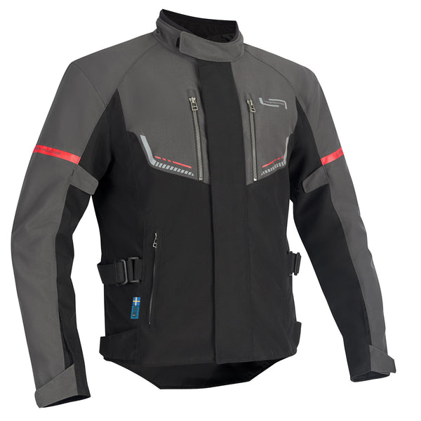 Lindstrands Lomsen Motorradjacke Grau/Schwarz