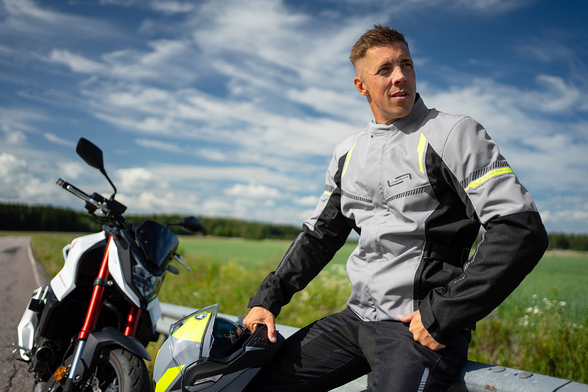Lindstrands Backafall Motorjas Grijs/Zwart