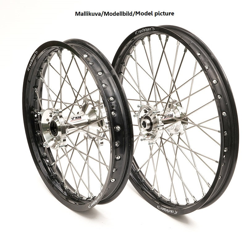 Rex Naaf 21x1,60 Yamaha YZ 125/250 YZF250/450 1993-2025 Velg zwart, Zilver