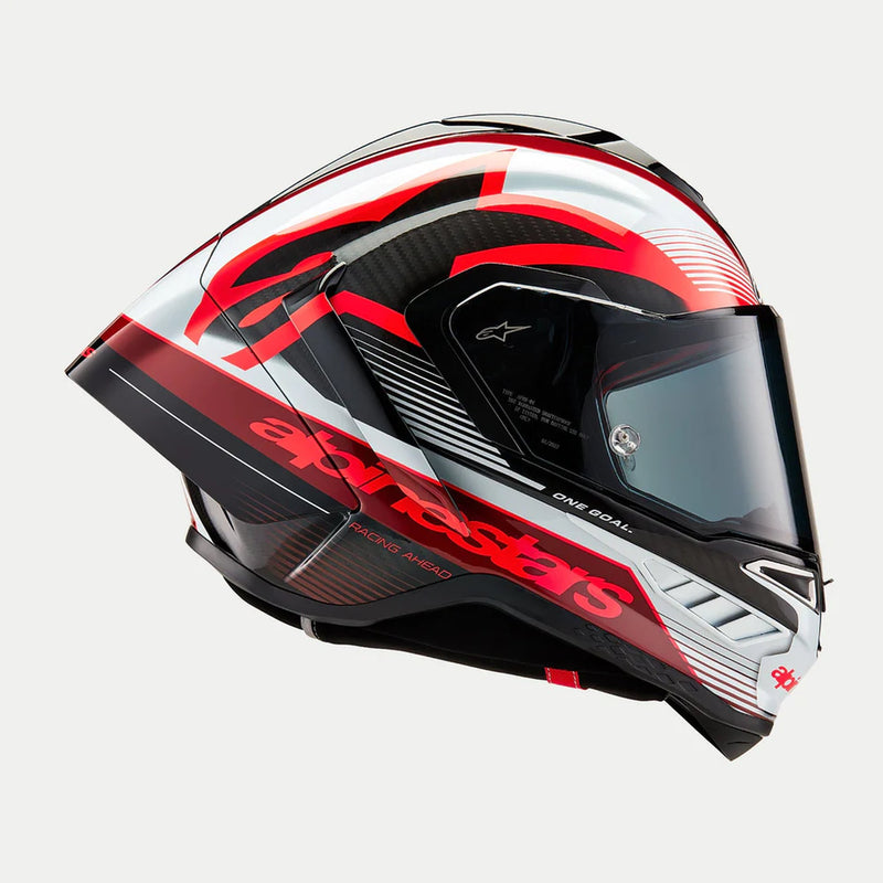 Alpinestars Supertech R10 Team Zwart/Carbon/Rood/Wit Integraalhelm