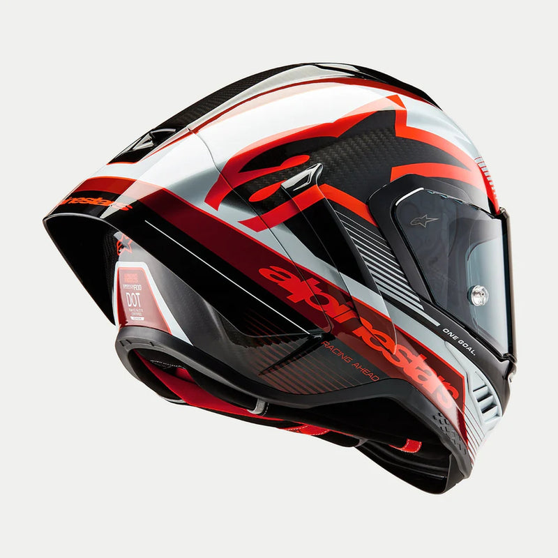 Alpinestars Supertech R10 Team Zwart/Carbon/Rood/Wit Integraalhelm