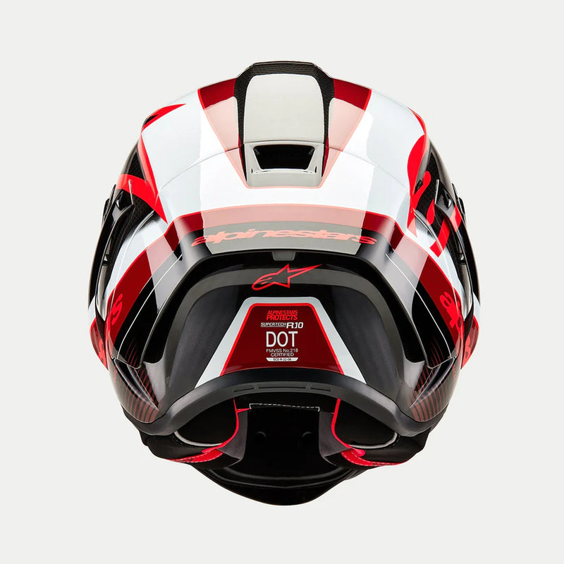 Alpinestars Supertech R10 Team Zwart/Carbon/Rood/Wit Integraalhelm