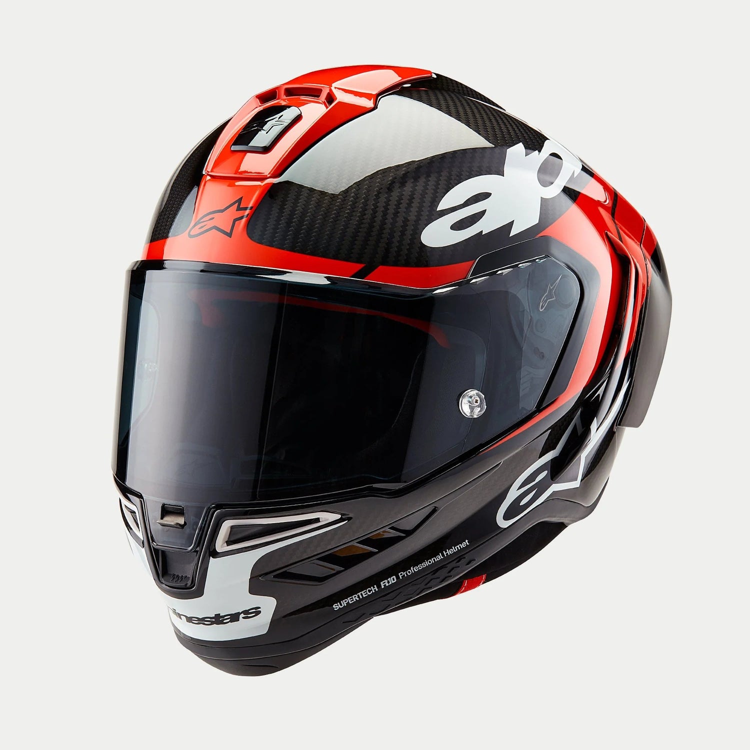Alpinestars Supertech R10 Element Zwart/Carbon/Fluorood/Wit Integraalhelm