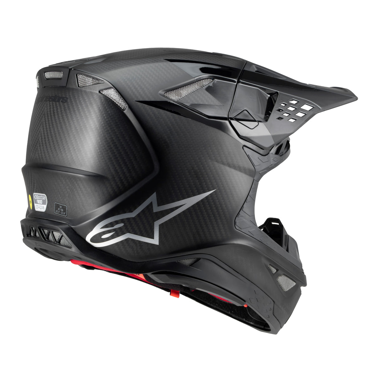 Alpinestars S-M10 2206 Fame Schwarz Carbon Crosshelm