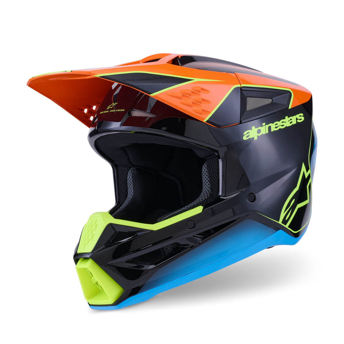 Alpinestars S-M3 Fray Zwart/Oranje/Fluogeel Crosshelm
