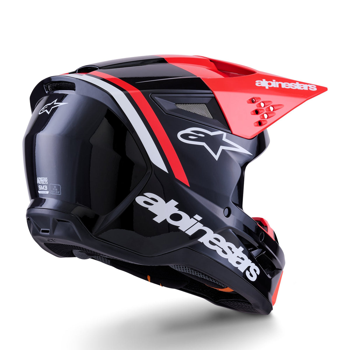 Alpinestars S-M3 Radium Zwart/Fluorood/Wit Crosshelm