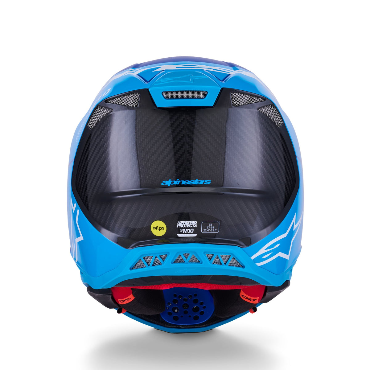 Alpinestars S-M10 Flood Metallic Blauw/Blauw/Carbon Crosshelm