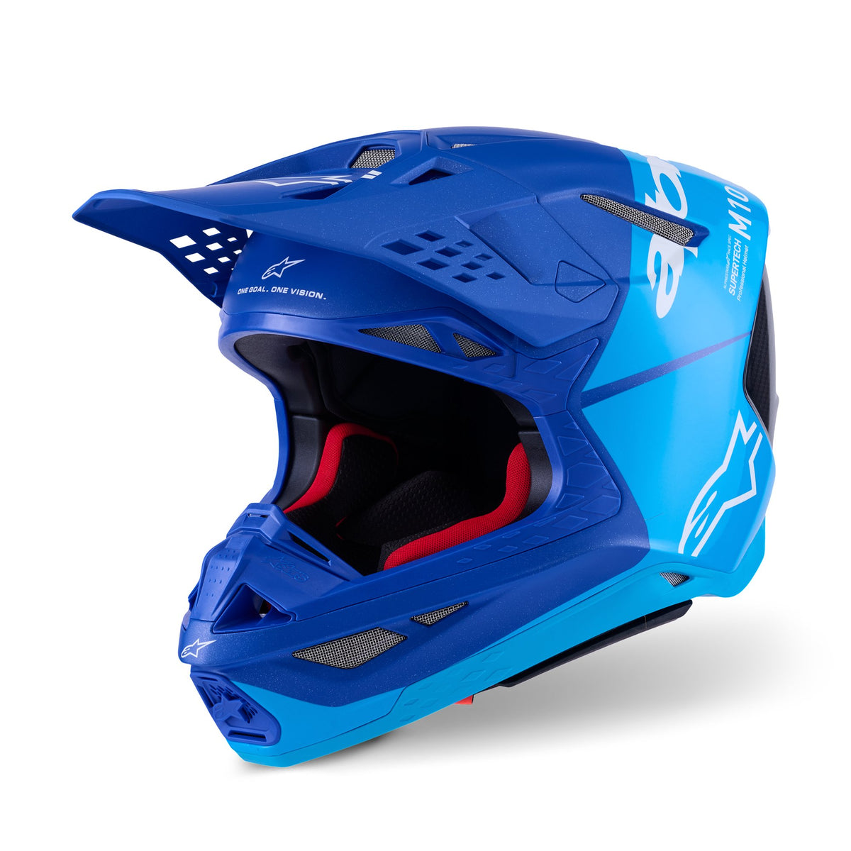 Alpinestars S-M10 Flood Metallic Blauw/Blauw/Carbon Crosshelm