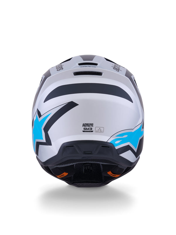 Alpinestars S-M3 Heat Silver/Blue/Black Motocross Helmet