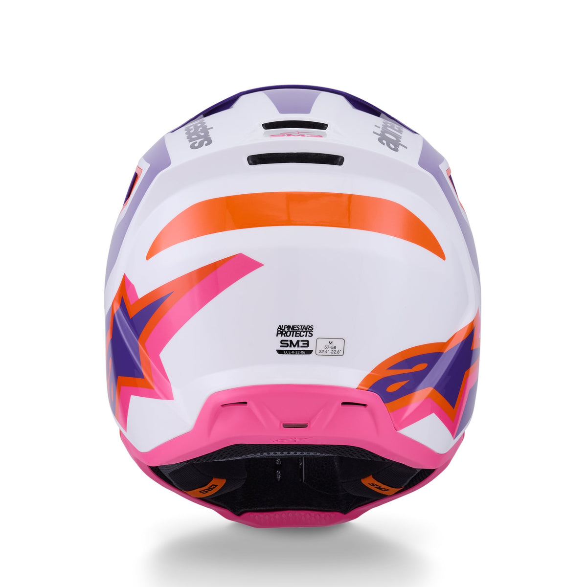 Alpinestars S-M3 Heat Wit/Paars/Roze Crosshelm