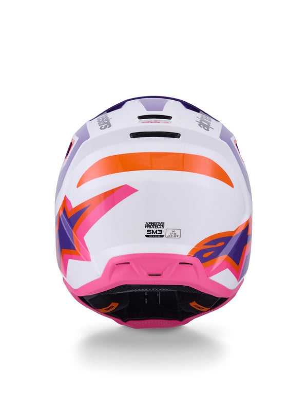 Alpinestars S-M3 Heat White/Purple/Pink Motocross Helmet
