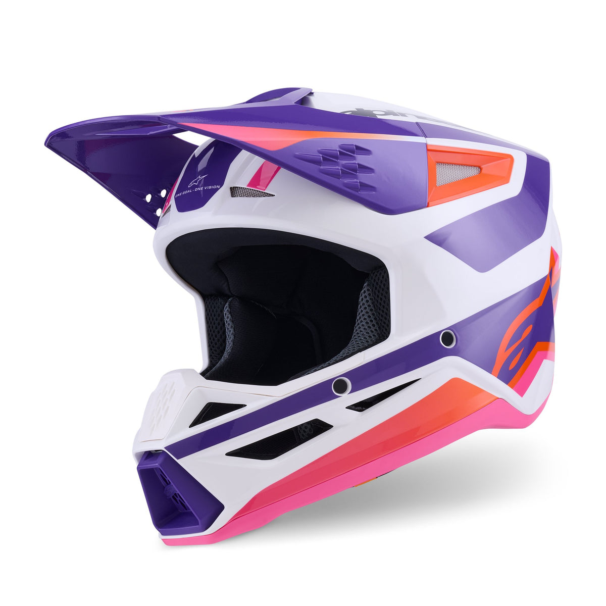Alpinestars S-M3 Heat Wit/Paars/Roze Crosshelm