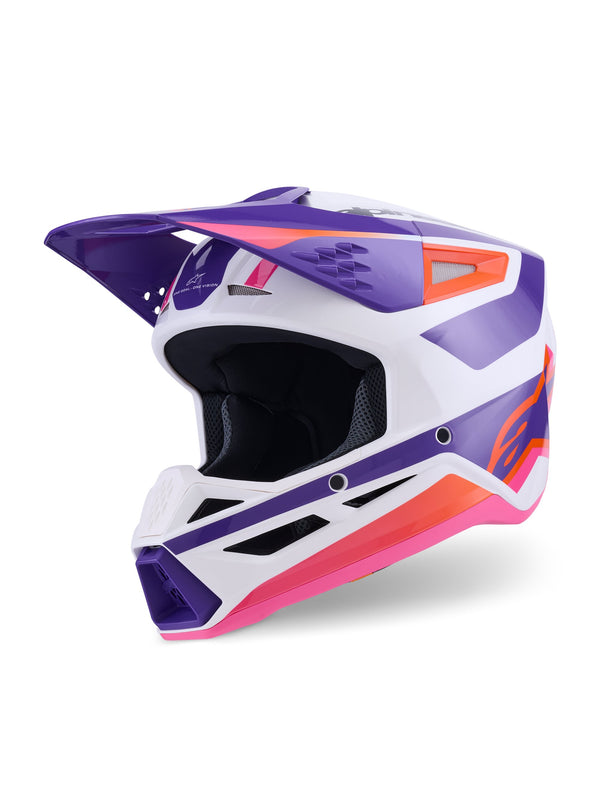 Alpinestars S-M3 Heat White/Purple/Pink Motocross Helmet