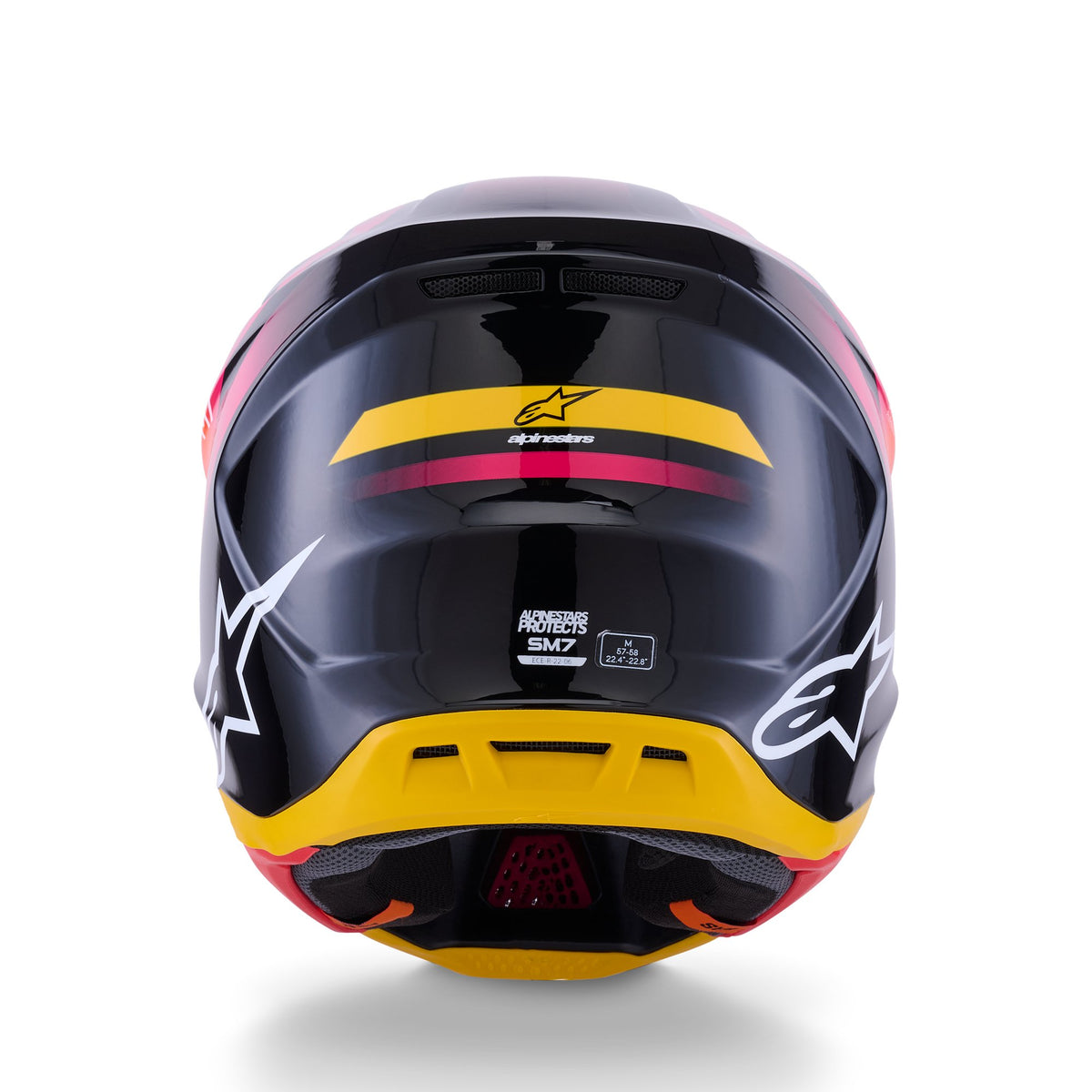 Alpinestars S-M7 Rise Schwarz/Gelb/Pink Crosshelm