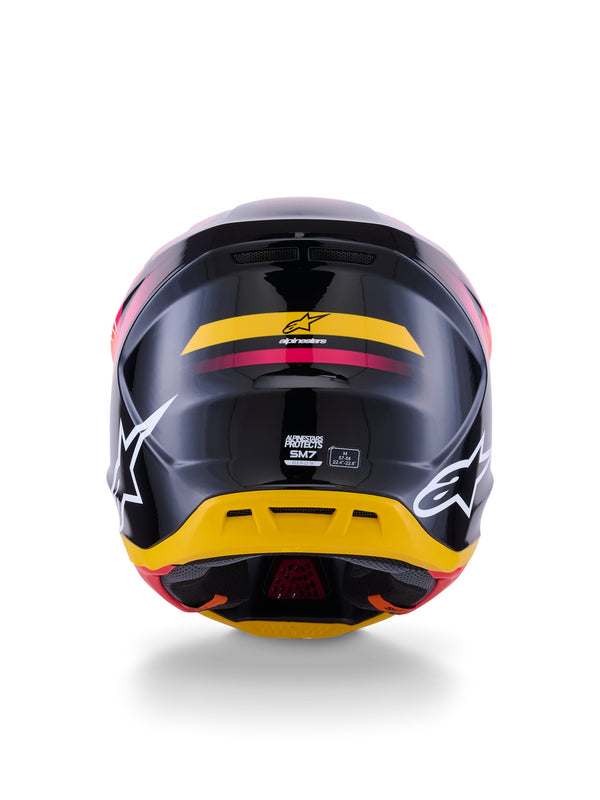 Alpinestars S-M7 Rise Zwart/Geel/Roze Crosshelm