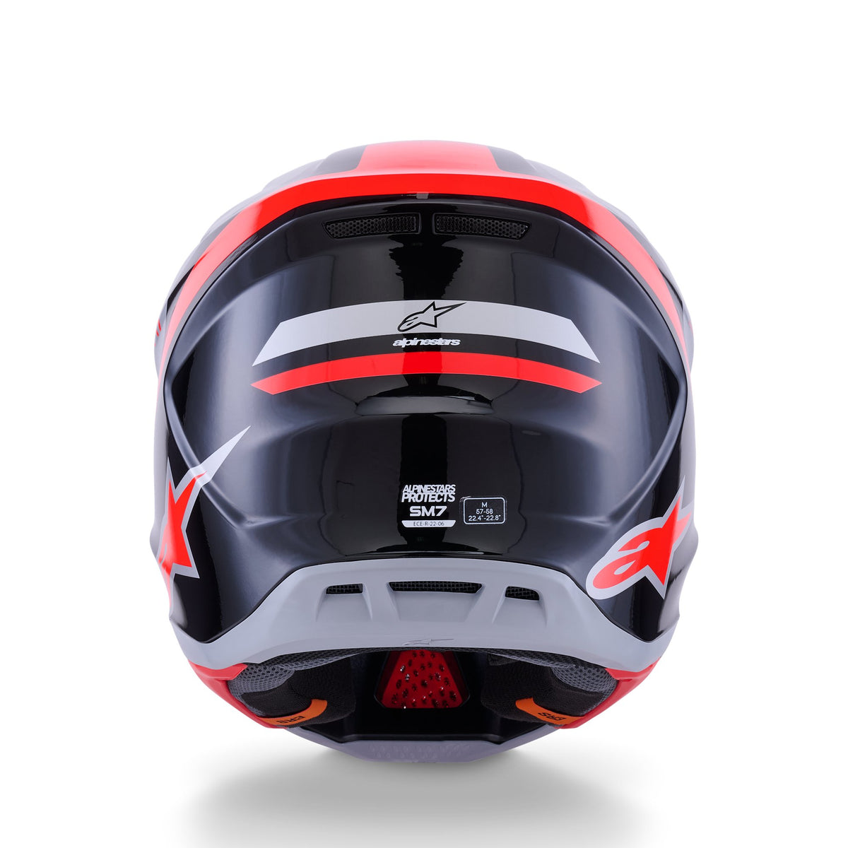 Alpinestars S-M7 Rise Schwarz/Silber/Fluorot Crosshelm