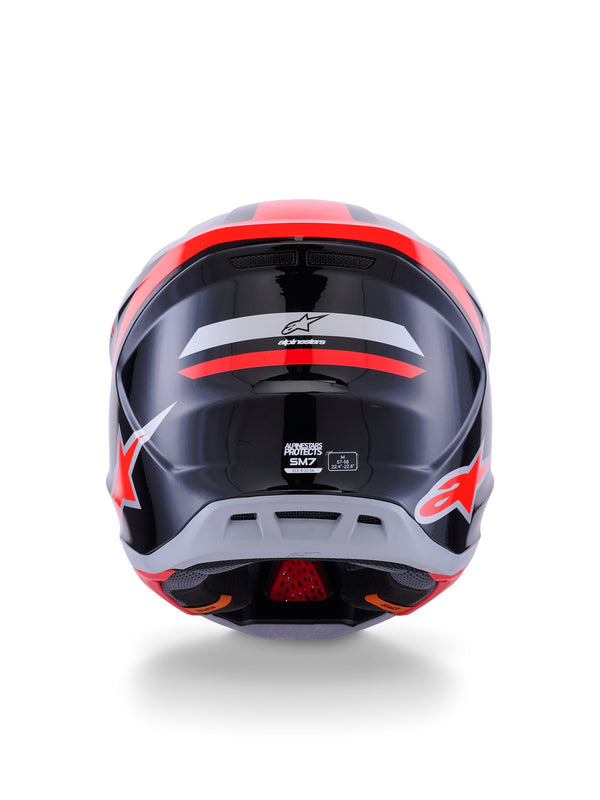 Alpinestars S-M7 Rise Zwart/Zilver/Fluorood Crosshelm