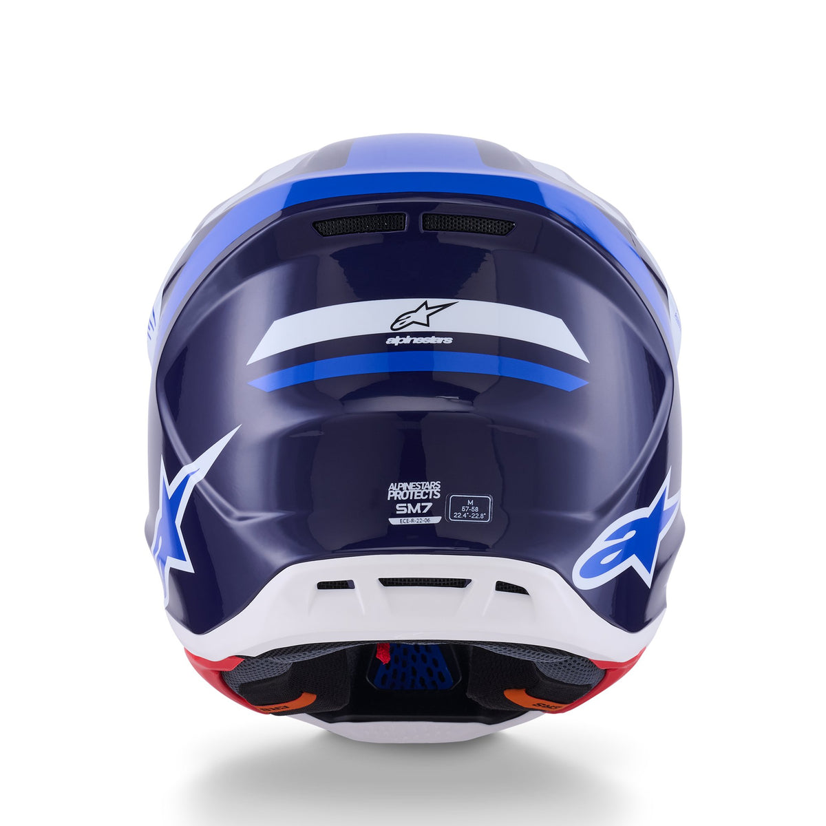 Alpinestars S-M7 Rise Blau/Weiß Crosshelm