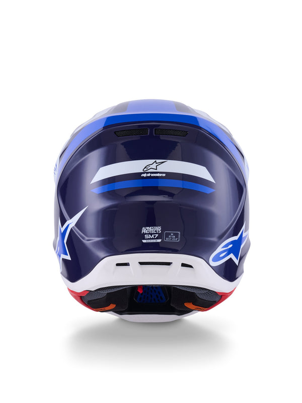 Alpinestars S-M7 Rise Blauw/Wit Crosshelm