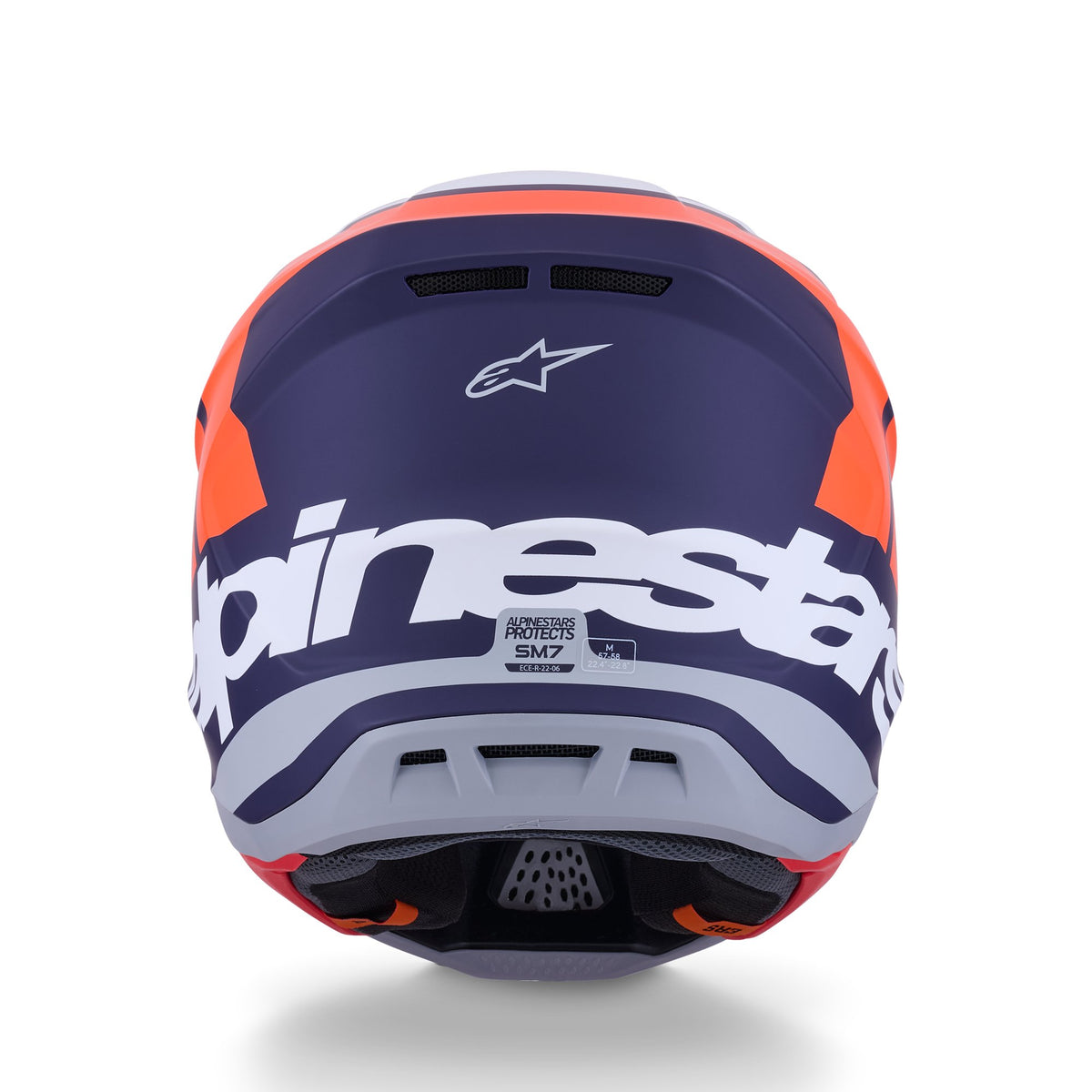 Alpinestars S-M7 Core Oranje/Blauw Crosshelm