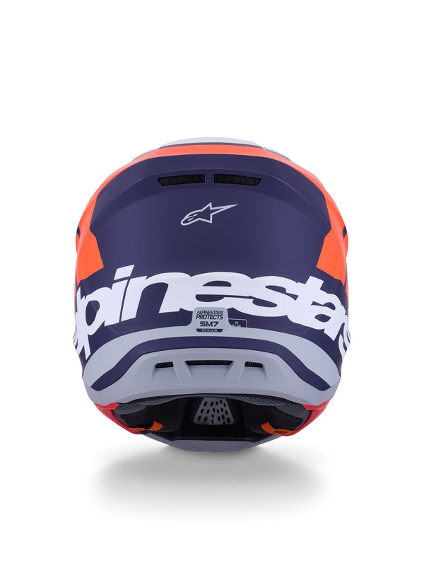 Alpinestars S-M7 Core Oranje/Blauw Crosshelm