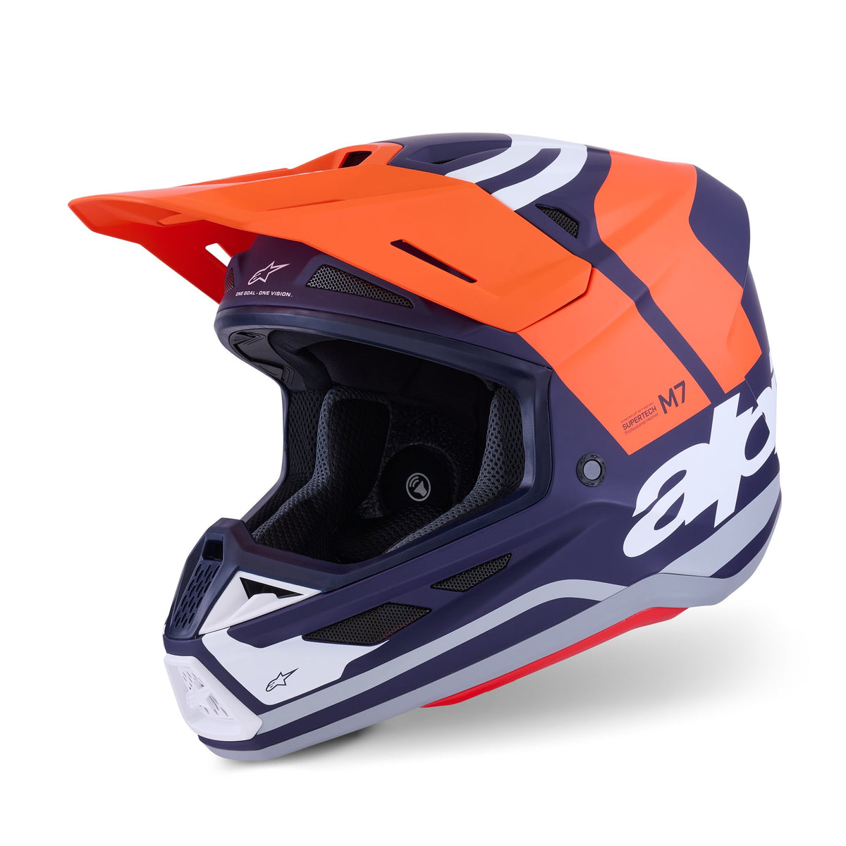Alpinestars S-M7 Core Oranje/Blauw Crosshelm