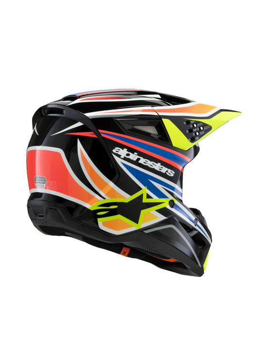 Alpinestars SM3 Youth Wurx Schwarz/Leuchtgelb/Blau Crosshelm
