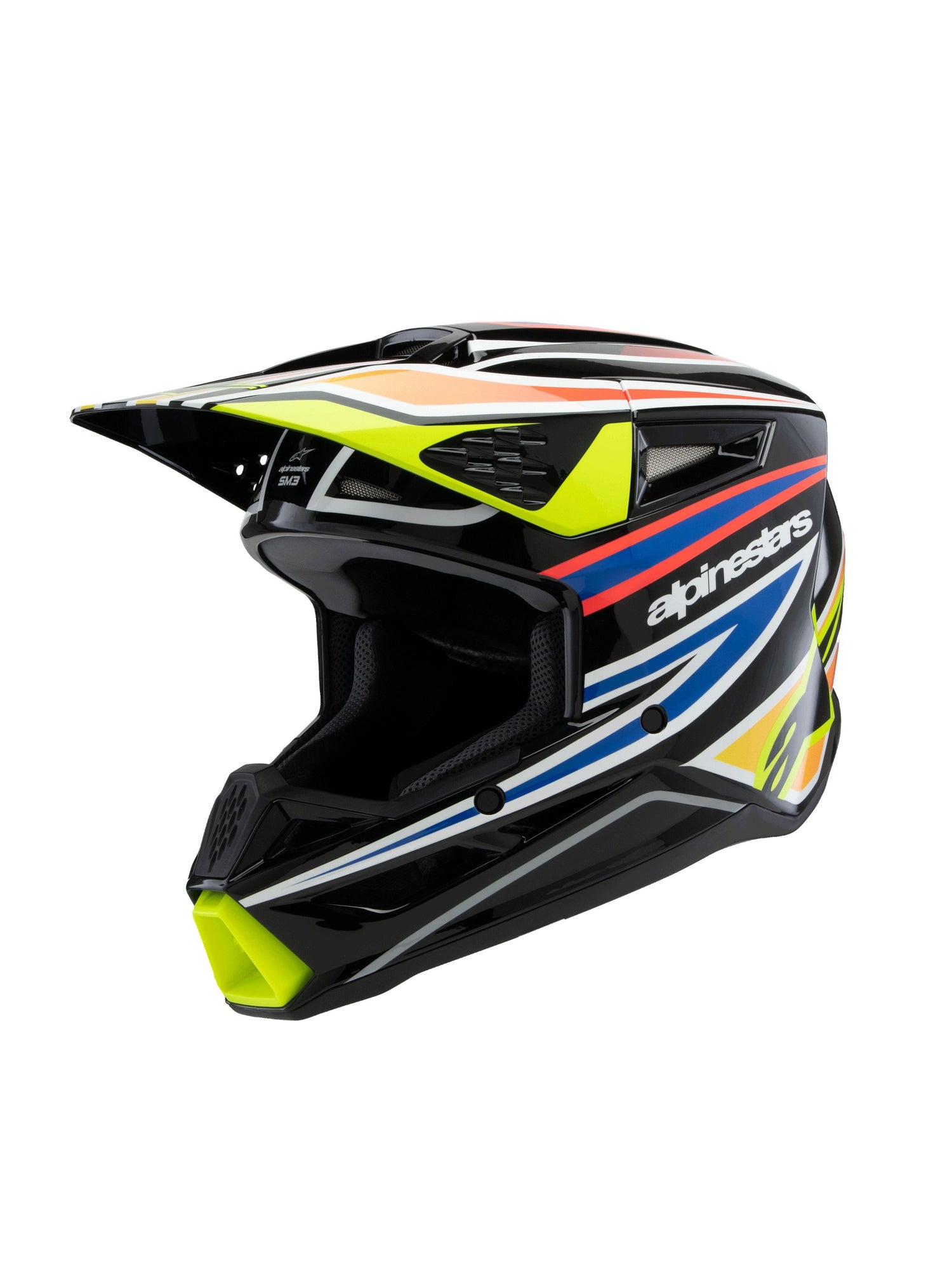 Alpinestars SM3 Youth Wurx Schwarz/Leuchtgelb/Blau Crosshelm