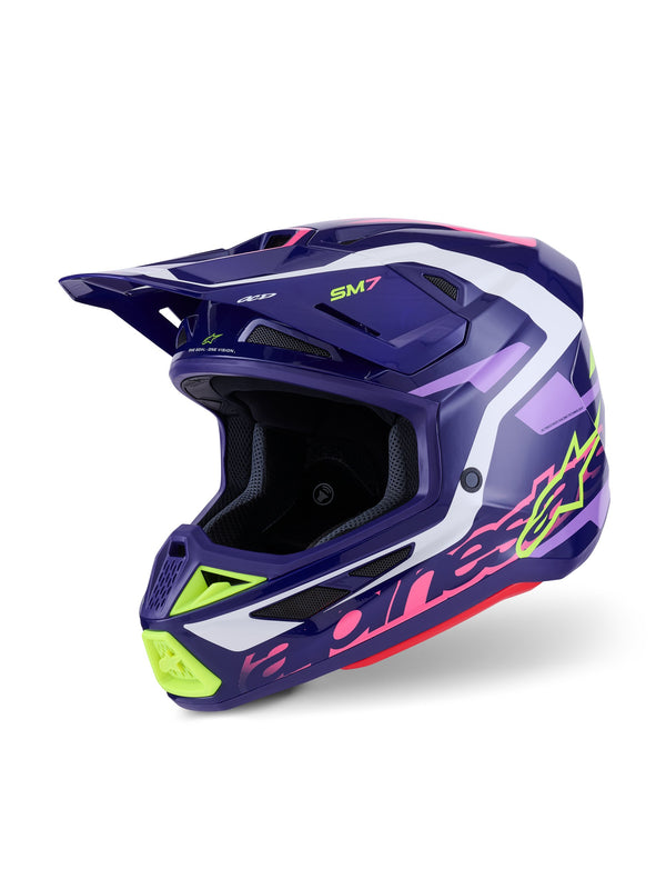 Alpinestars S-M7 Deed Paars/Roze Crosshelm