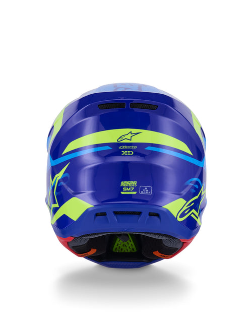 Alpinestars S-M7 Deed Blue/Fluo Yellow Motocross Helmet