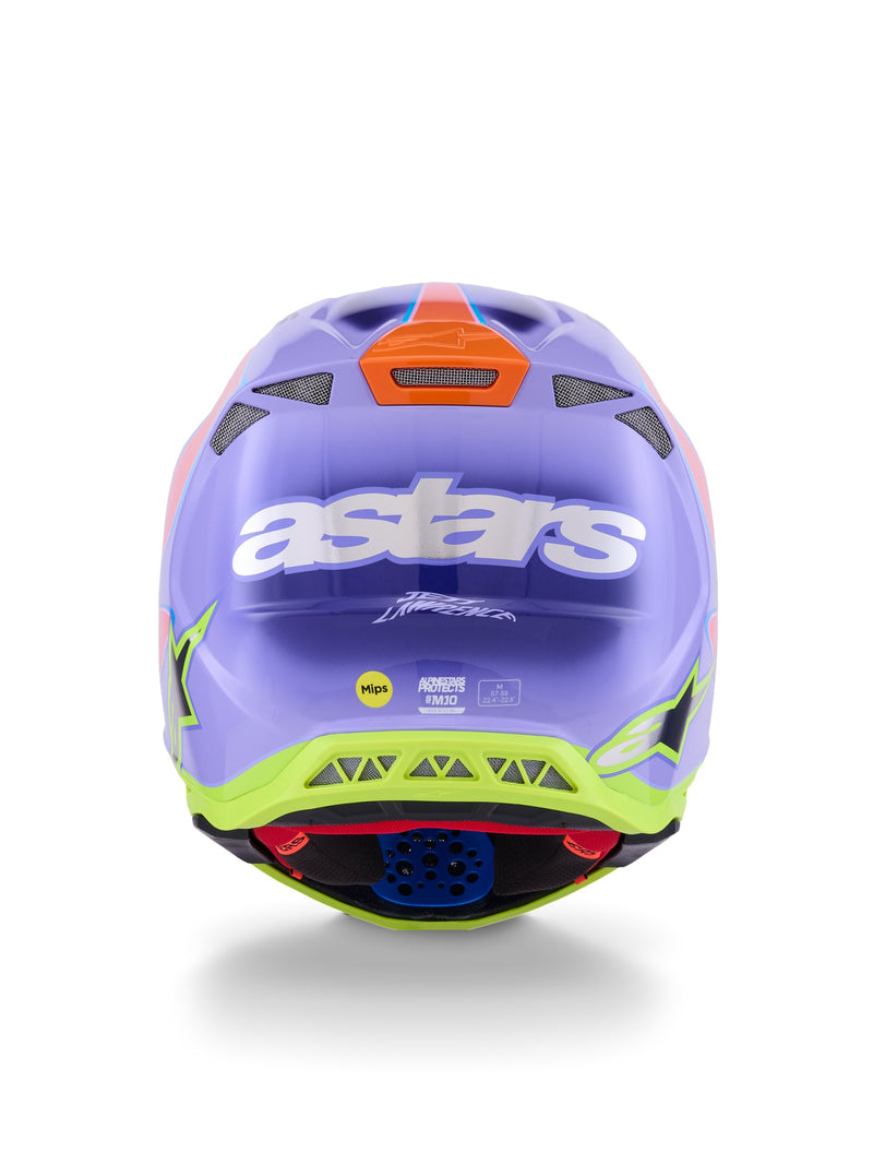 Alpinestars S-M10 JL R01 Paars/Fluoroze/Fluogeel Crosshelm
